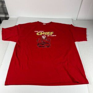 Kansas City Chiefs Big Red Andy Reid Coach Shirt Extra Extra Large Red Faded Tee